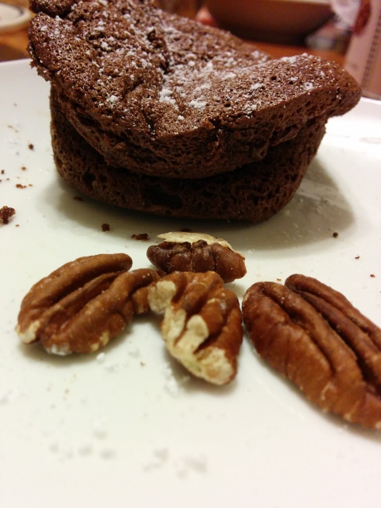 dusted chocolate pecan souffle