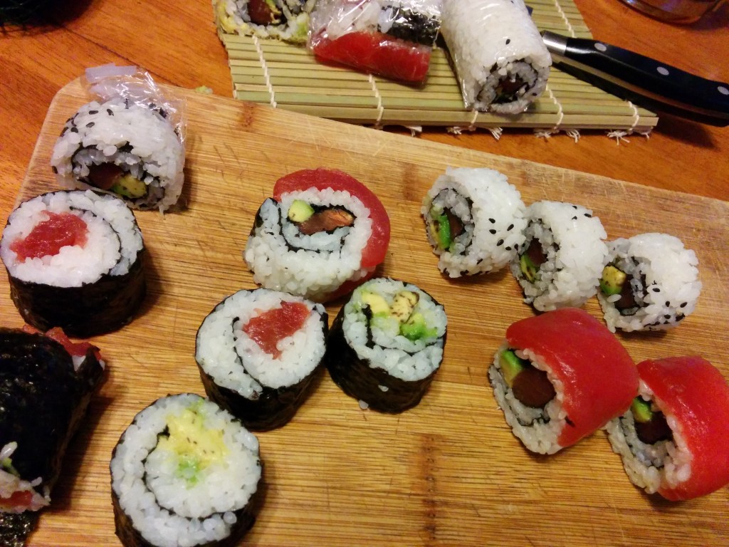 california roll black sesame sushi
