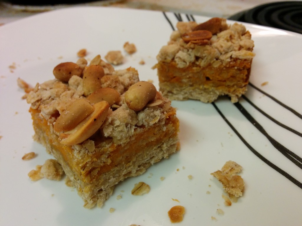 Sweet potato bars custard oatmeal peanut